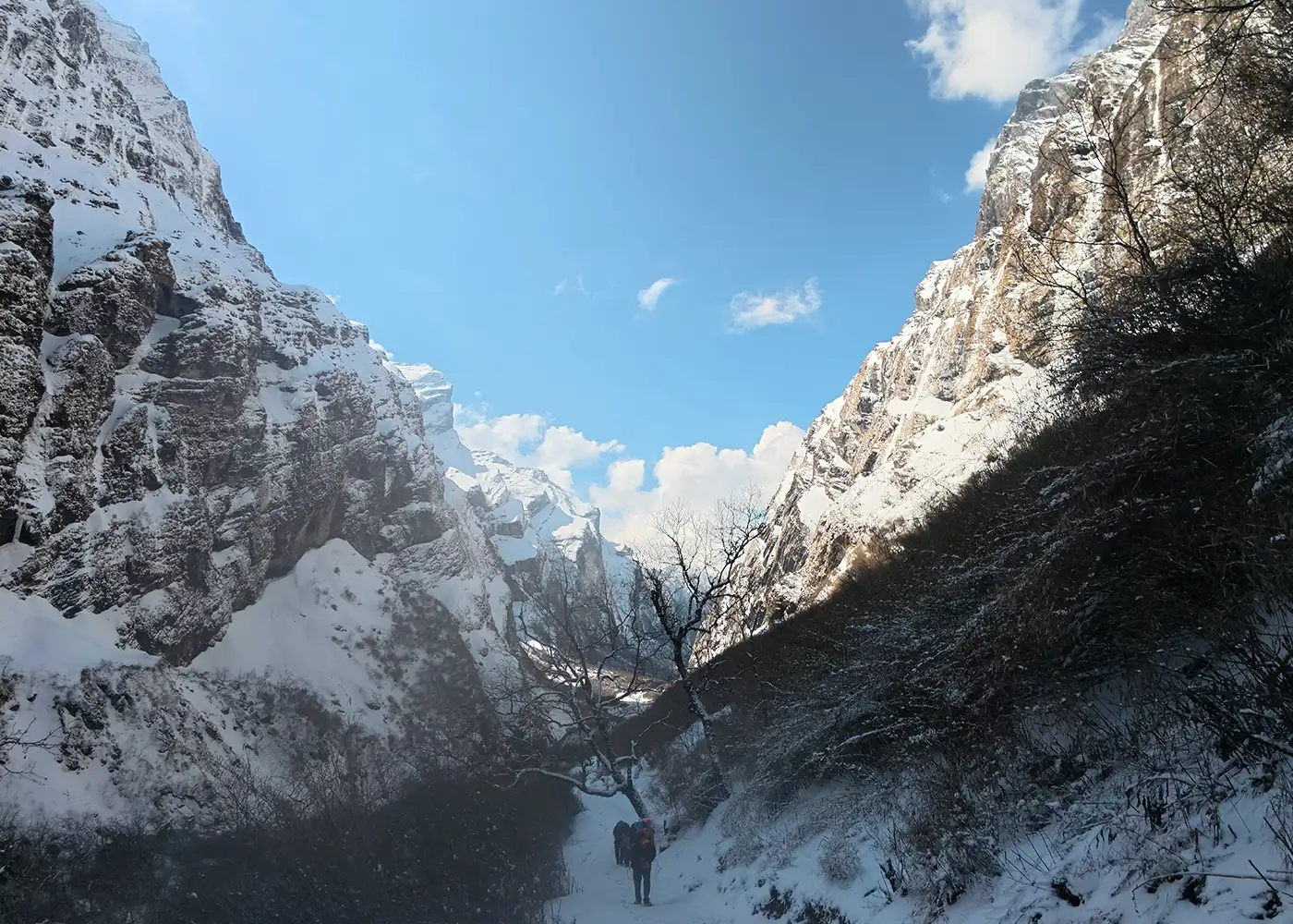 Himalayan peaks above the Modi Khola Valley