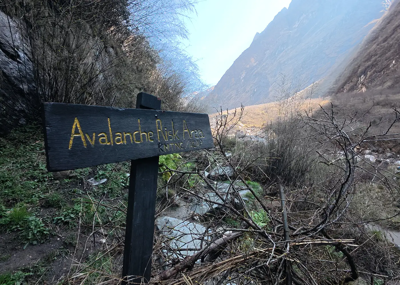 High mountain landscape near Annapurna Base Camp
