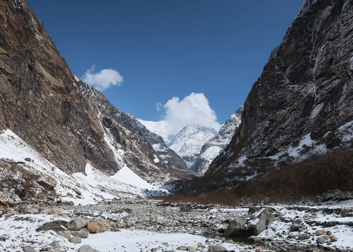 Mountain scenery in the Annapurna Sanctuary